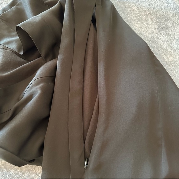 Theory Silk Sheath Black V Neck Relaxed Fit Sleeveless Midi Dress Size 6 - Picture 7 of 12